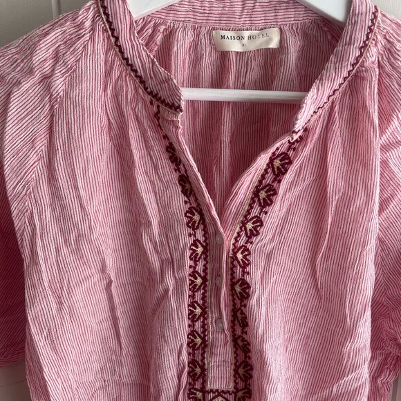 Maison Hotel Lina Blouse in Pink Provenza Stripe - Picture 6 of 9